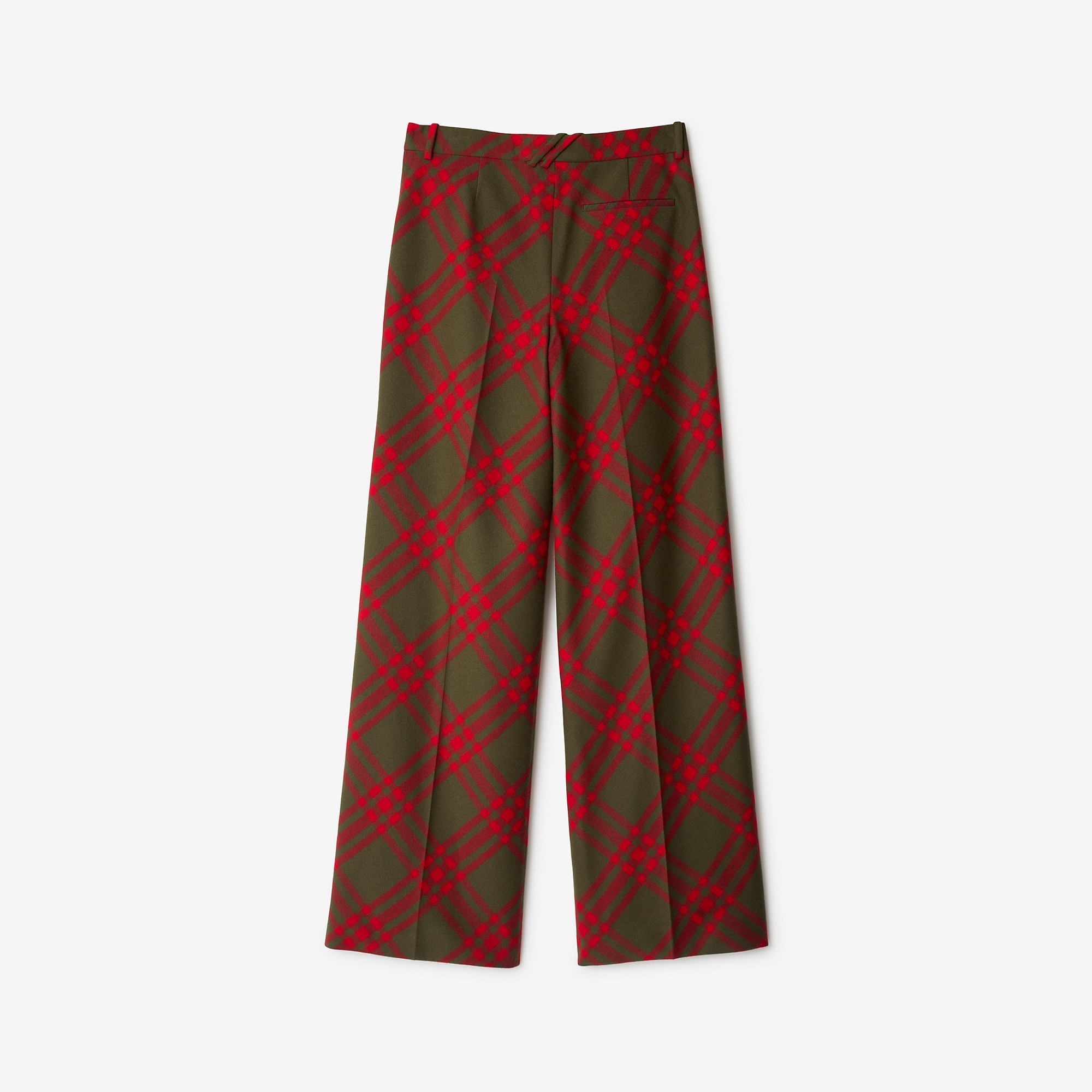 Check Wool Tailored Trousers - 5