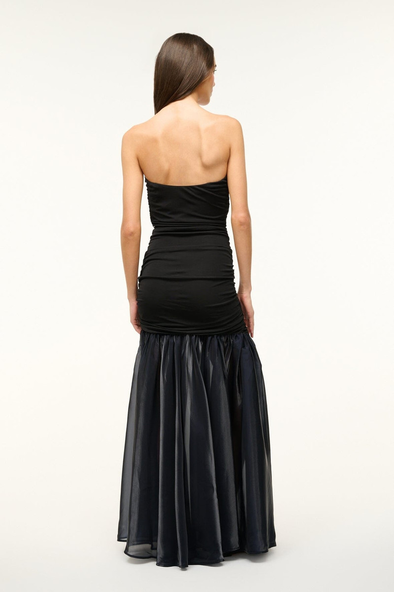 STAUD LIYA DRESS BLACK NAVY 5