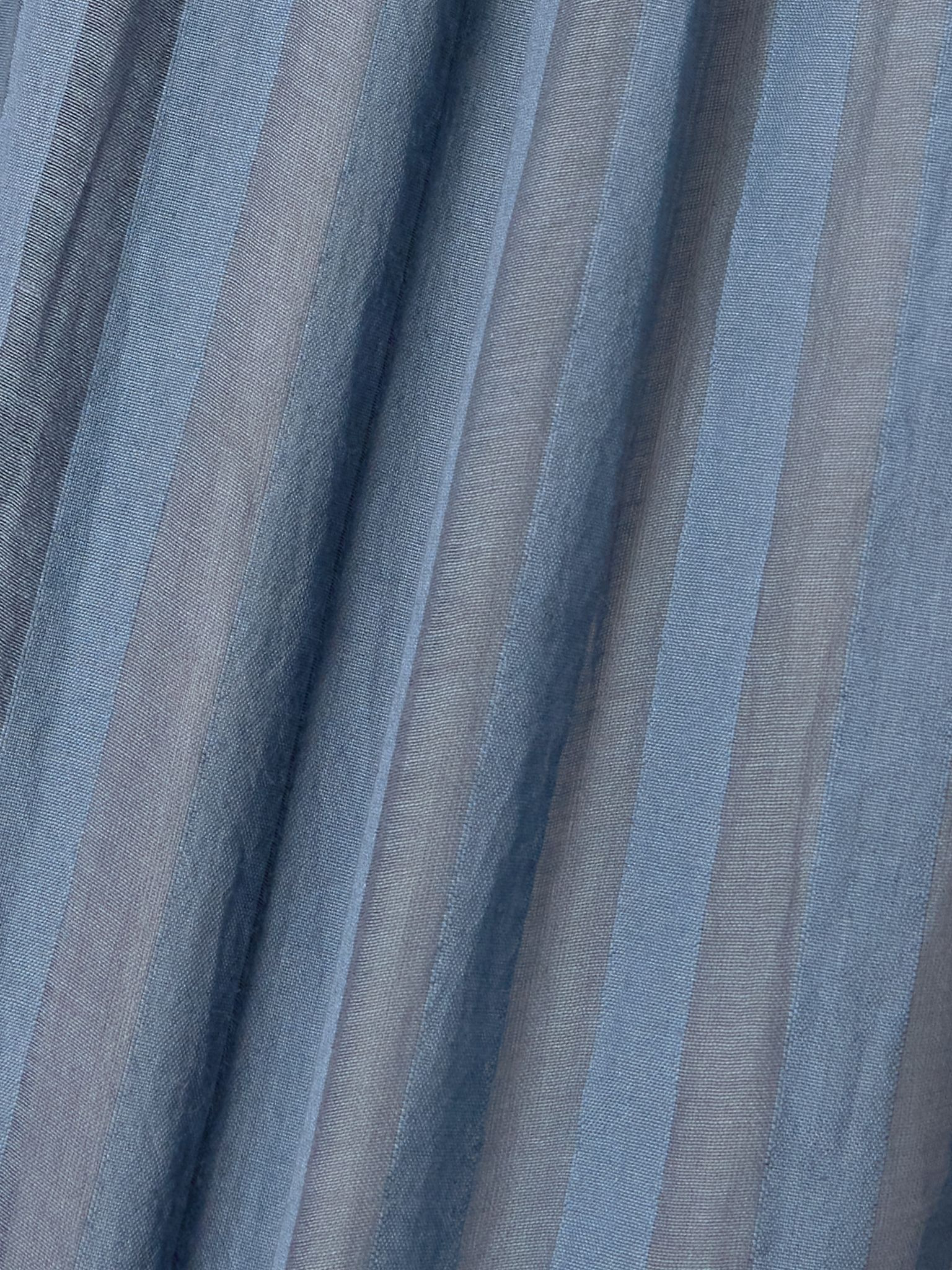 Delphi pintucked striped cotton and silk-blend maxi skirt Blue - 4