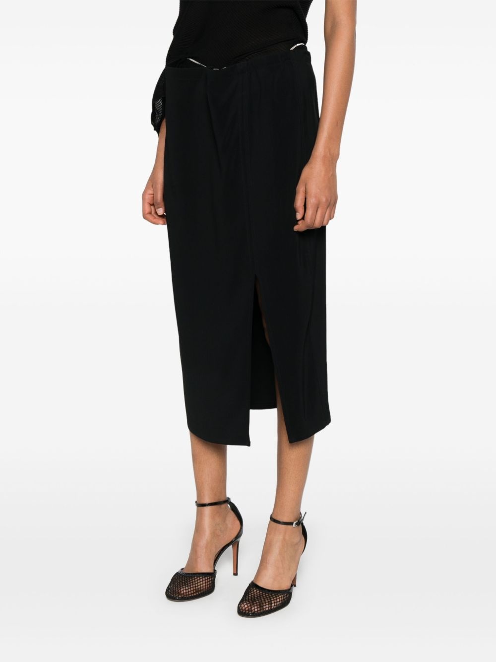 draped midi skirt - 3