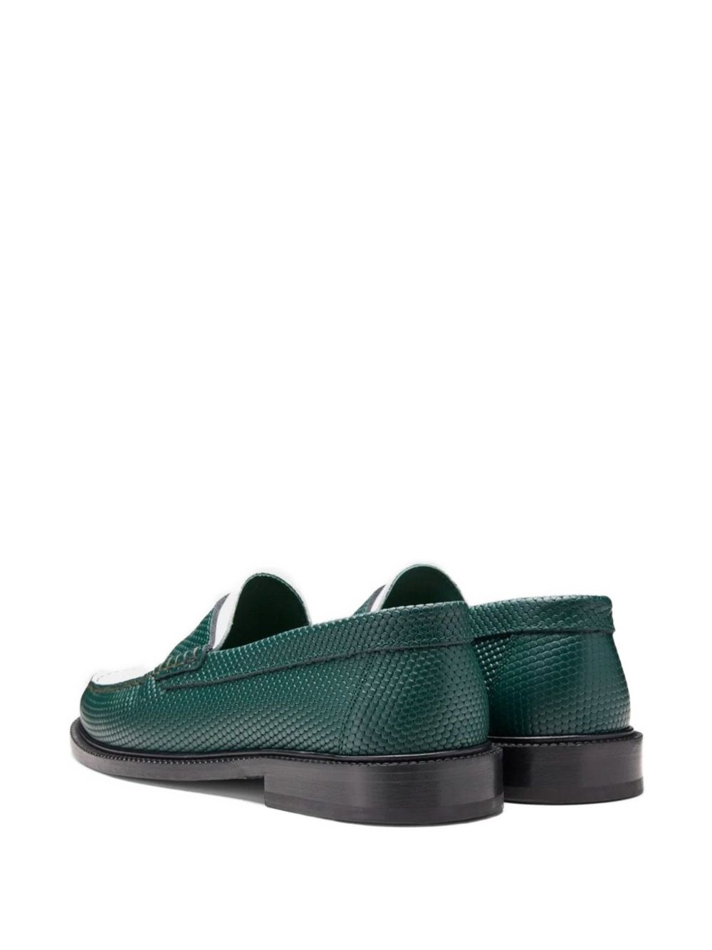 embossed-leather loafers - 5