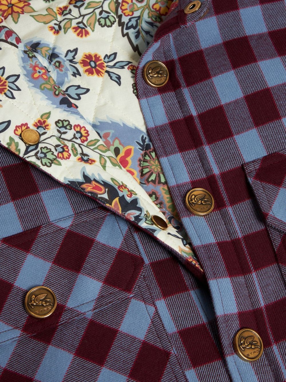 padded check jacquard shirt - 6
