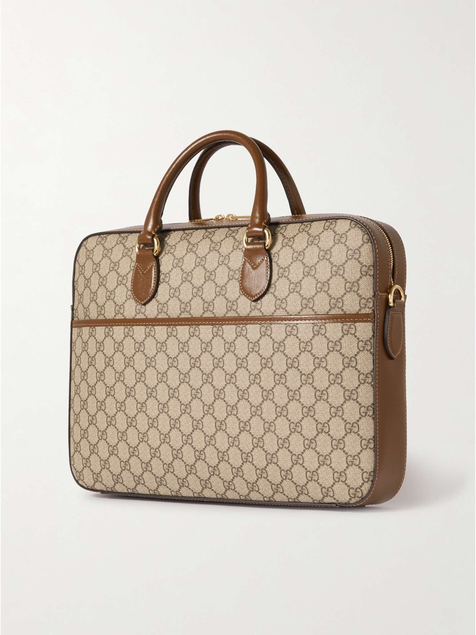 Leather-Trimmed Monogrammed Coated-Canvas Briefcase - 4