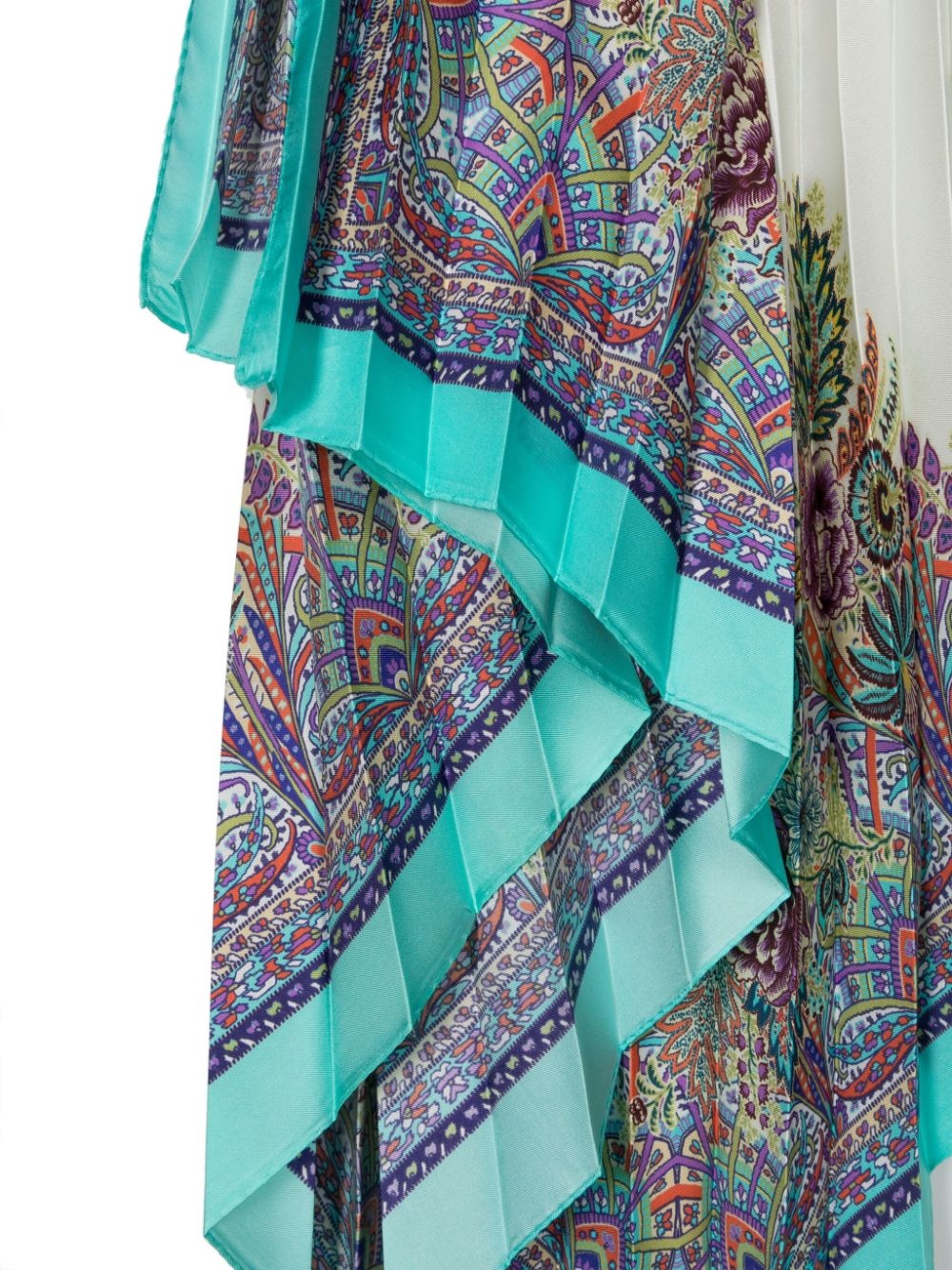 floral-print pleated silk scarf - 3