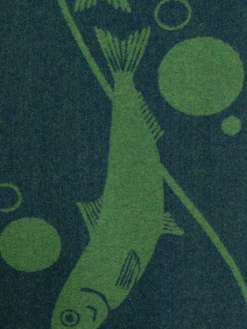 fish-print fringed scarf 3