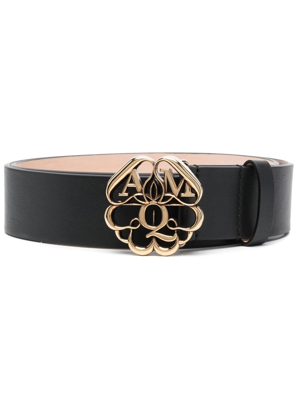 logo-buckle leather belt - 1