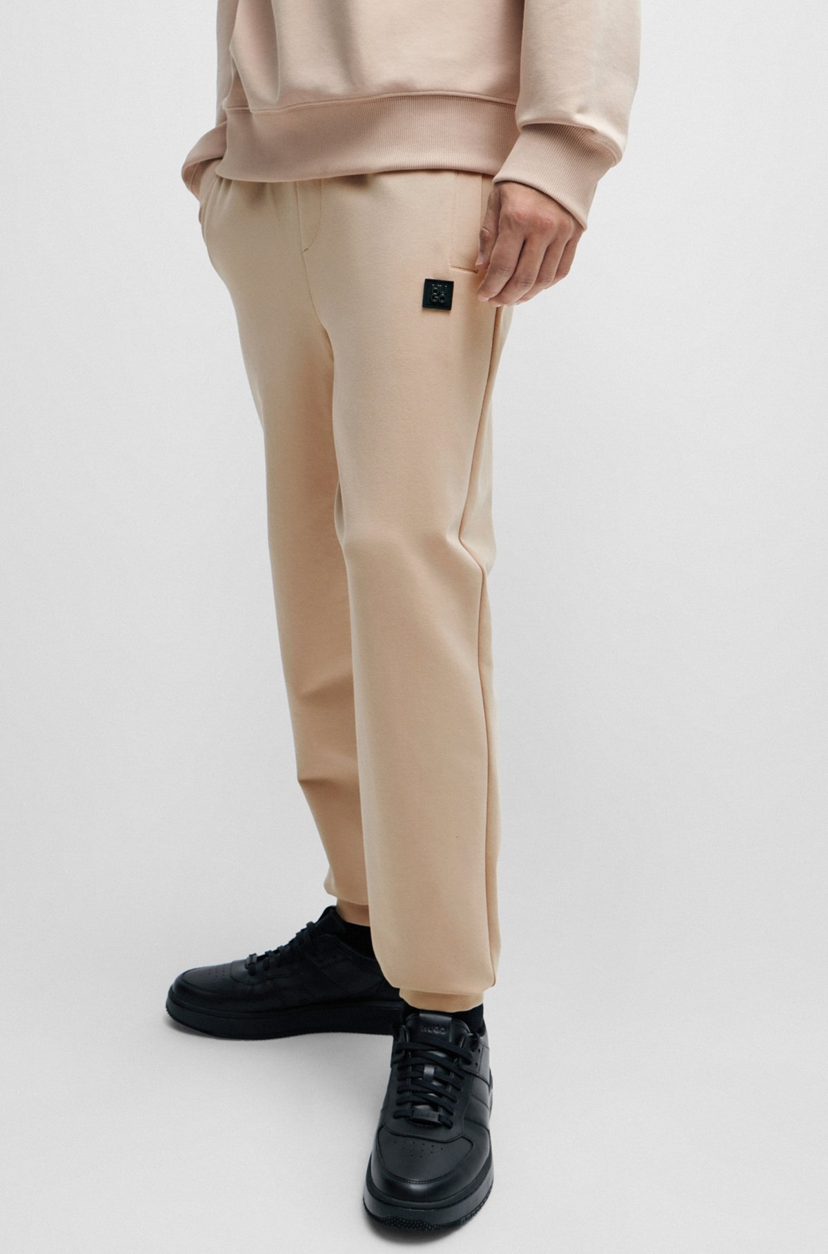 STRETCH-COTTON TRACKSUIT BOTTOMS WITH STACKED LOGO - 3