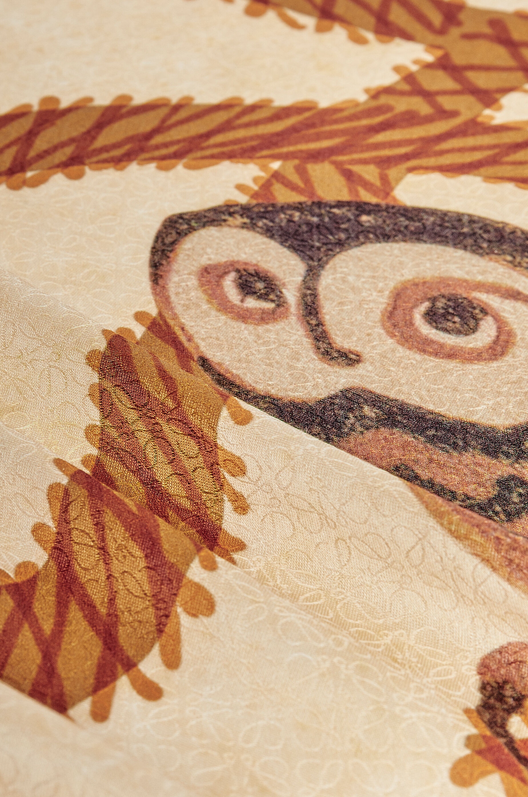 Owl scarf in wool, cotton and silk - 3
