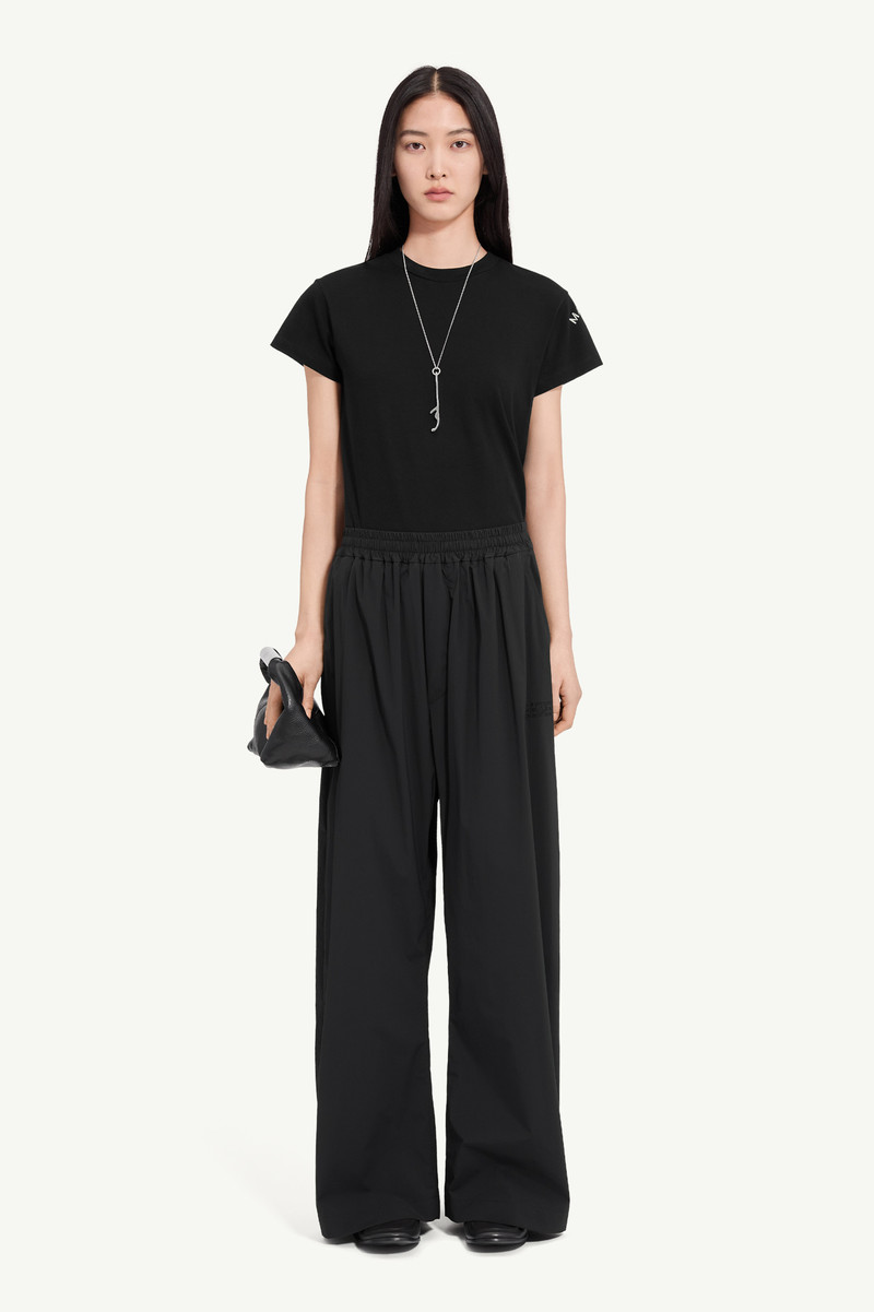 Logo-embroidered nylon drawstring trousers 1