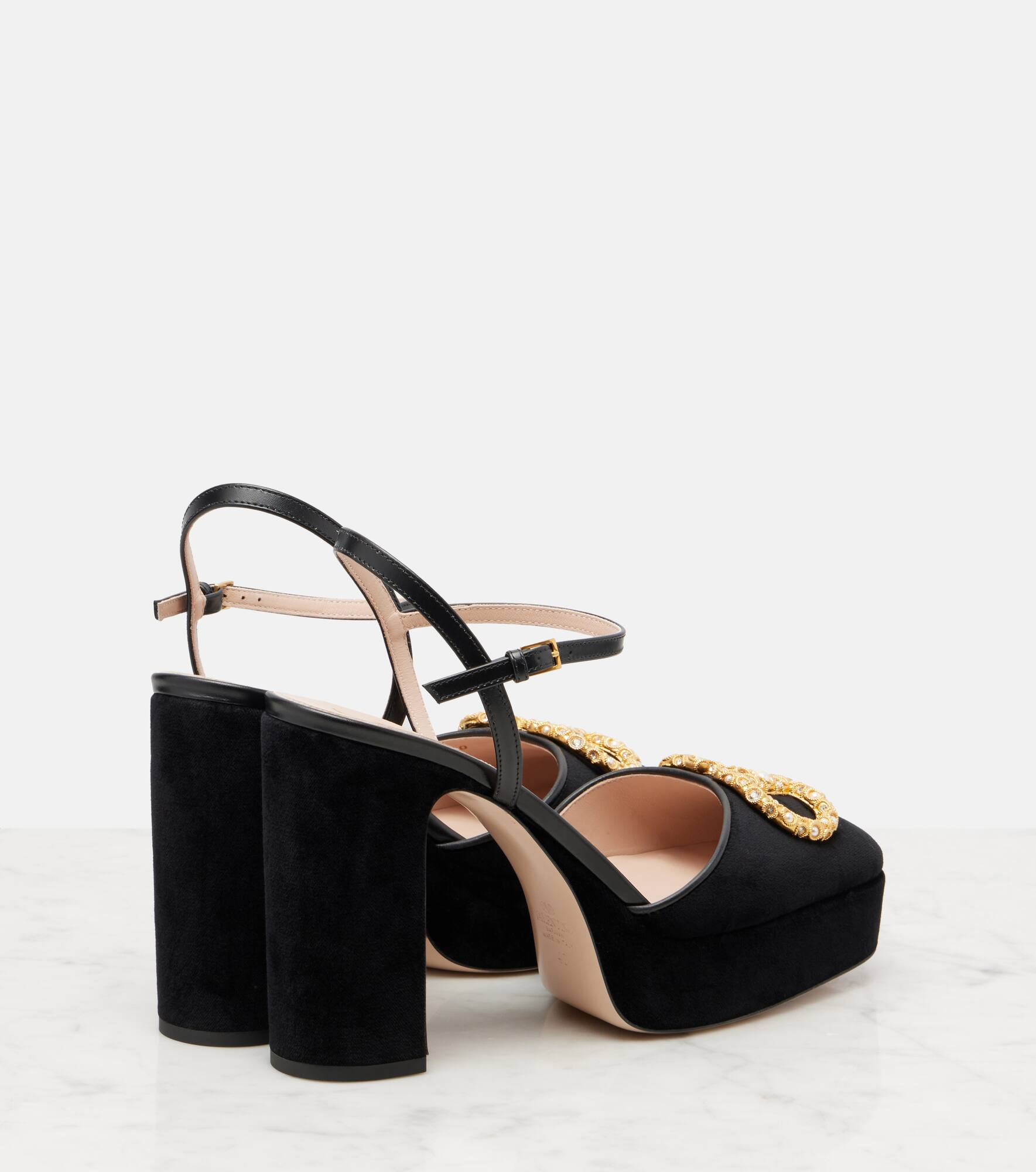 VLogo 115 velvet platform pumps - 2