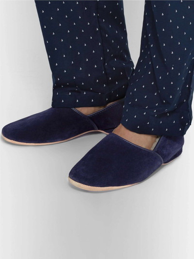 Derek Rose Crawford Shearling-Lined Suede Slippers outlook