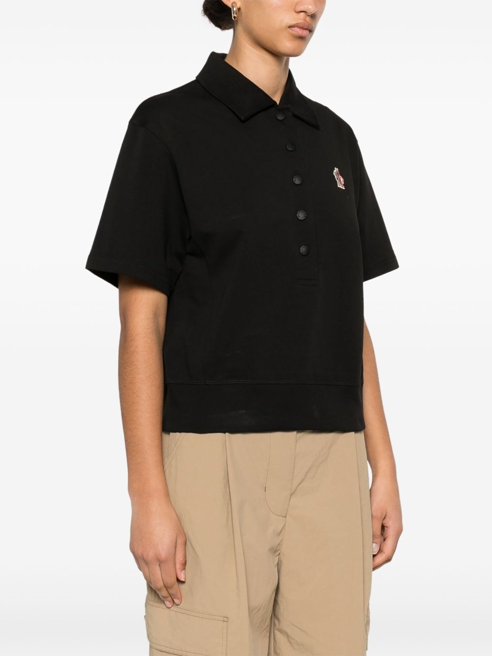 logo-patch cotton polo shirt - 3