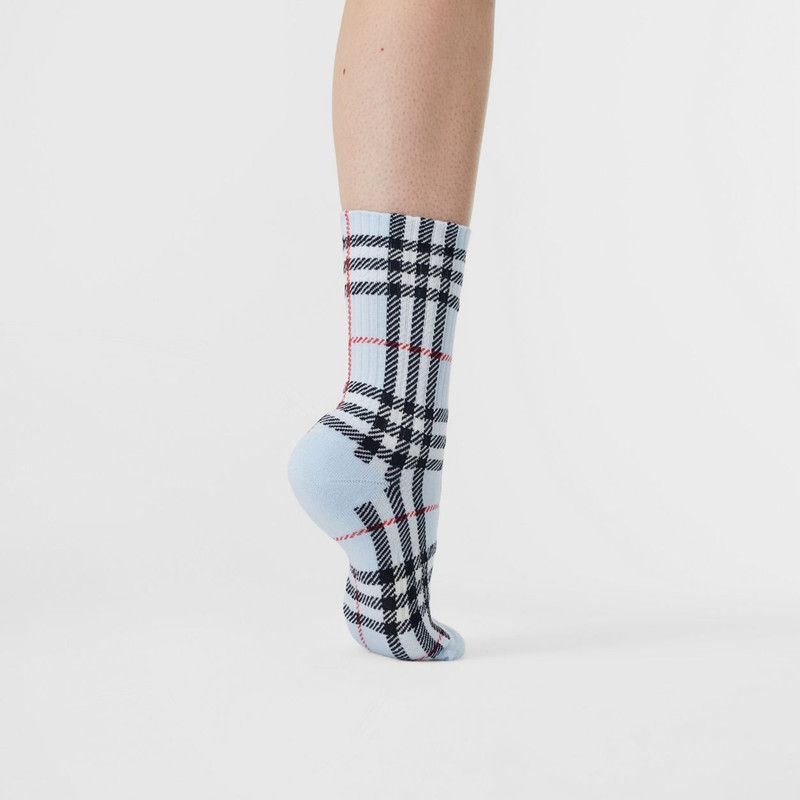 Vintage Check Intarsia Cotton Blend Socks 3