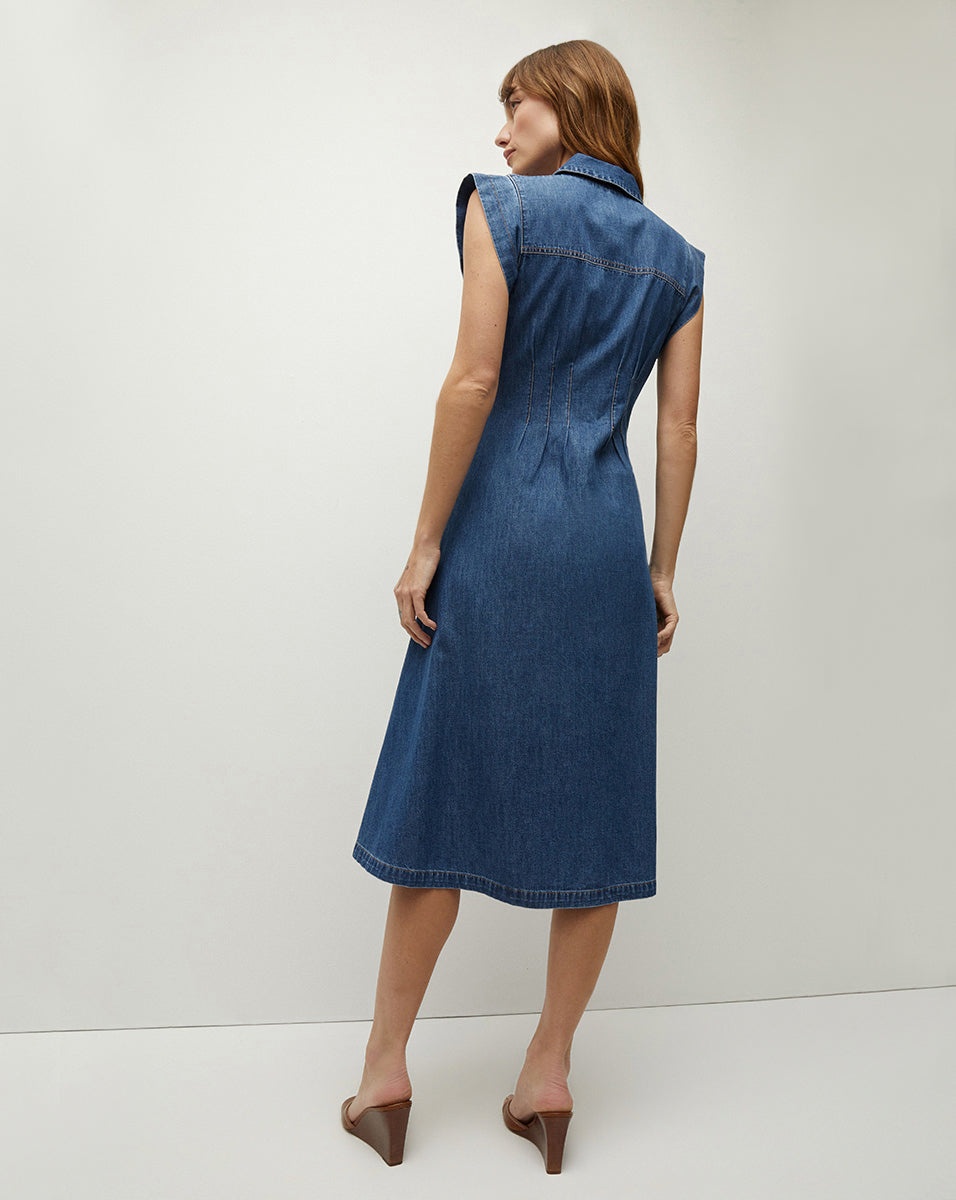 RUBEN COTTON CHAMBRAY SHIRTDRESS - 6