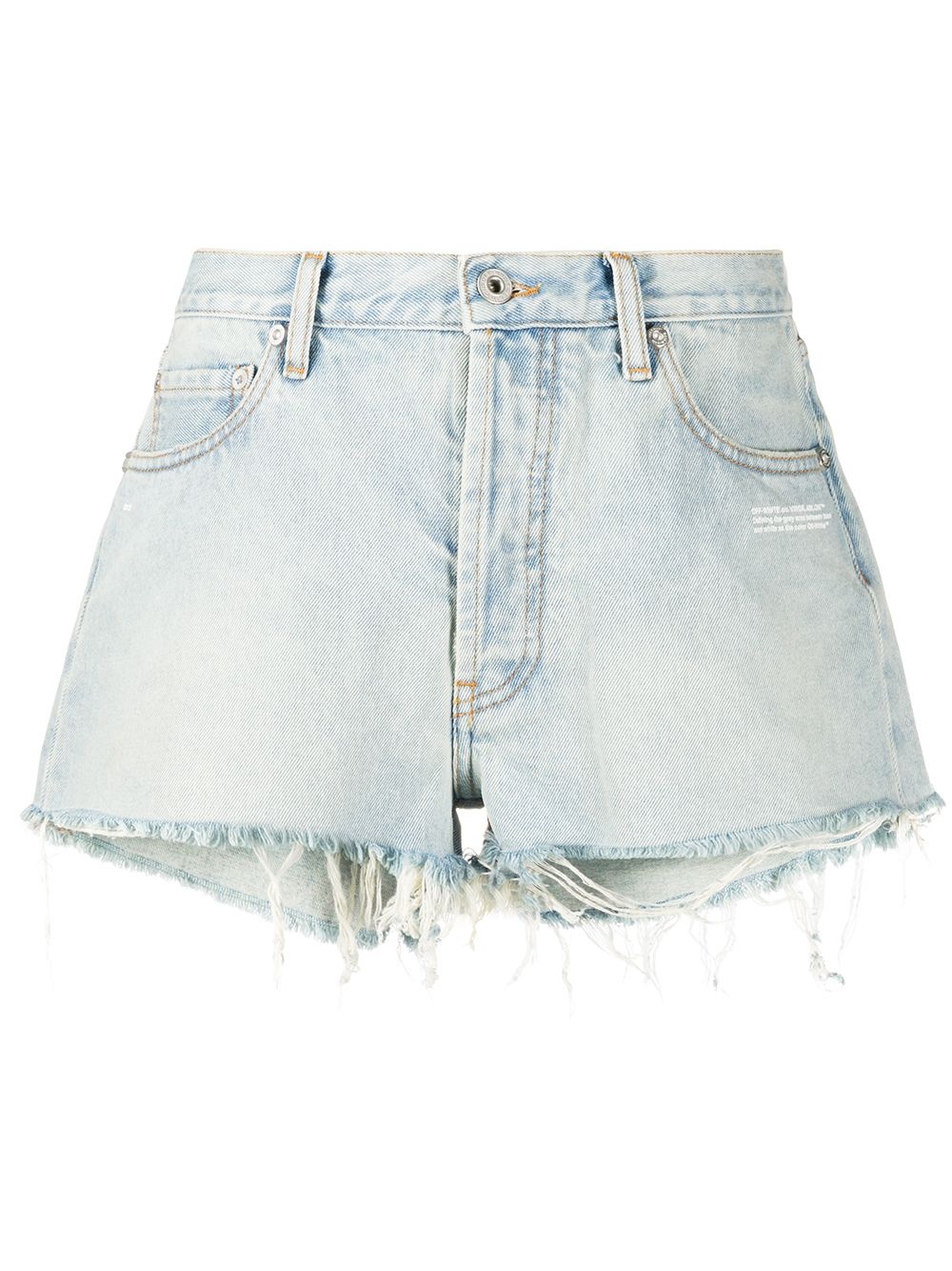 bleached frayed denim shorts - 1