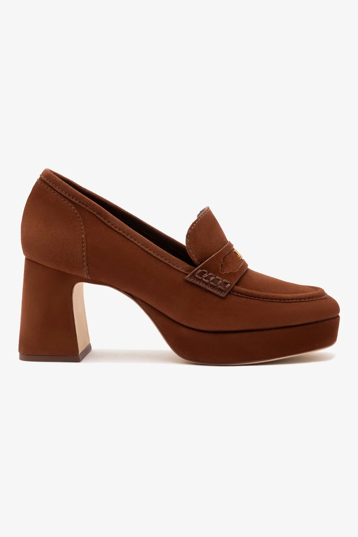 Suki Platform In Burnt Umber Suede - 1