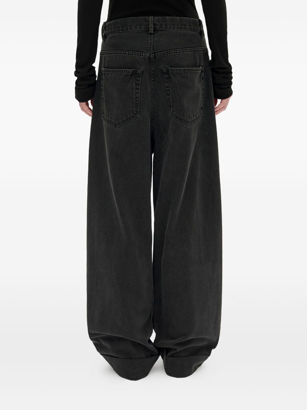 wide-leg cotton jeans - 4