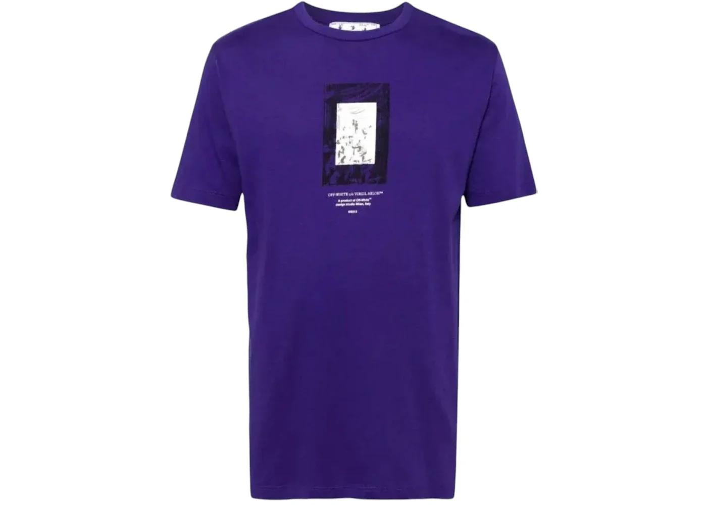OFF-WHITE Paint Mirror Logo Slim Fit T-Shirt Purple - 1