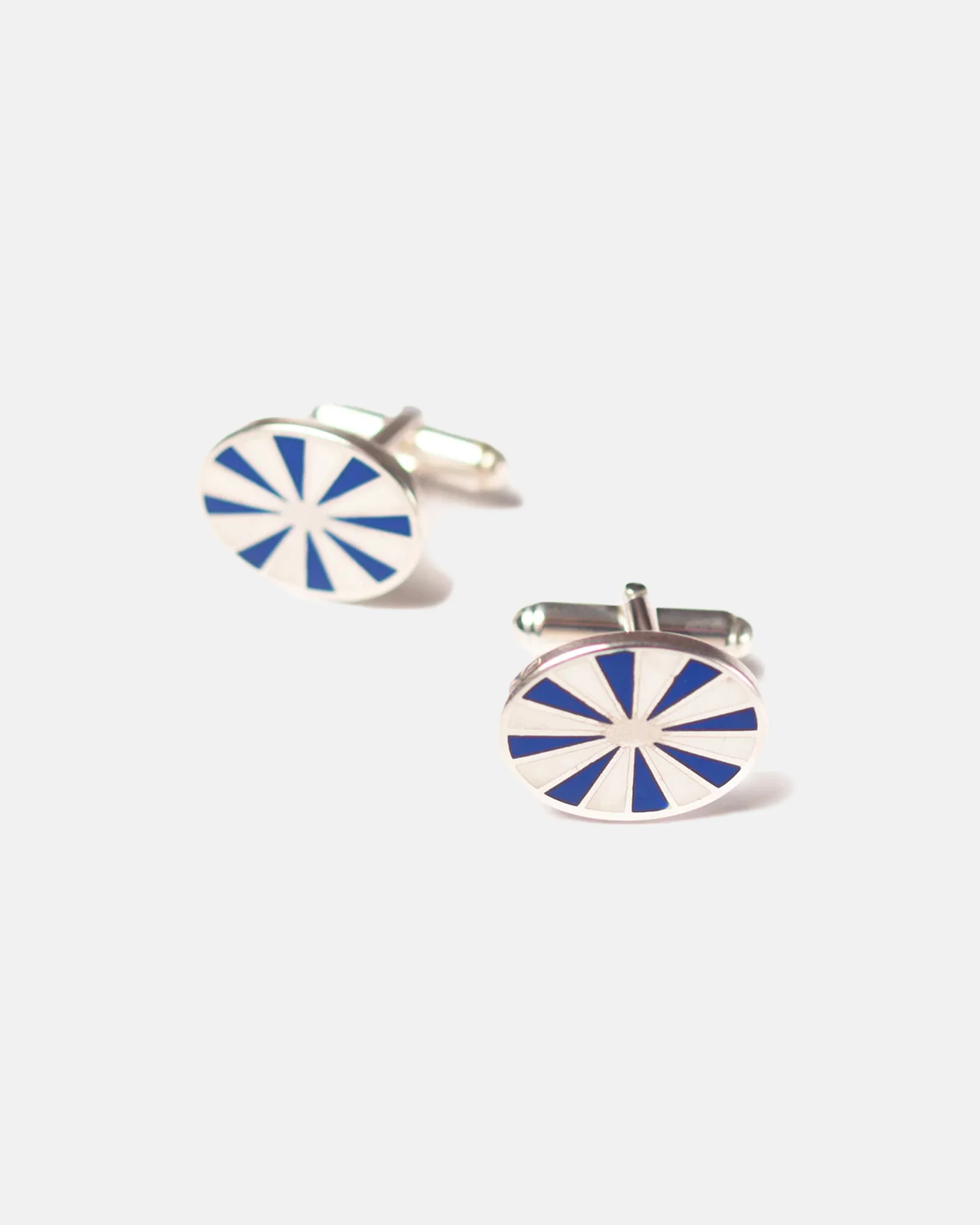MADE-IN-USA NAVY & WHITE PINWHEEL CUFFLINKS - 1