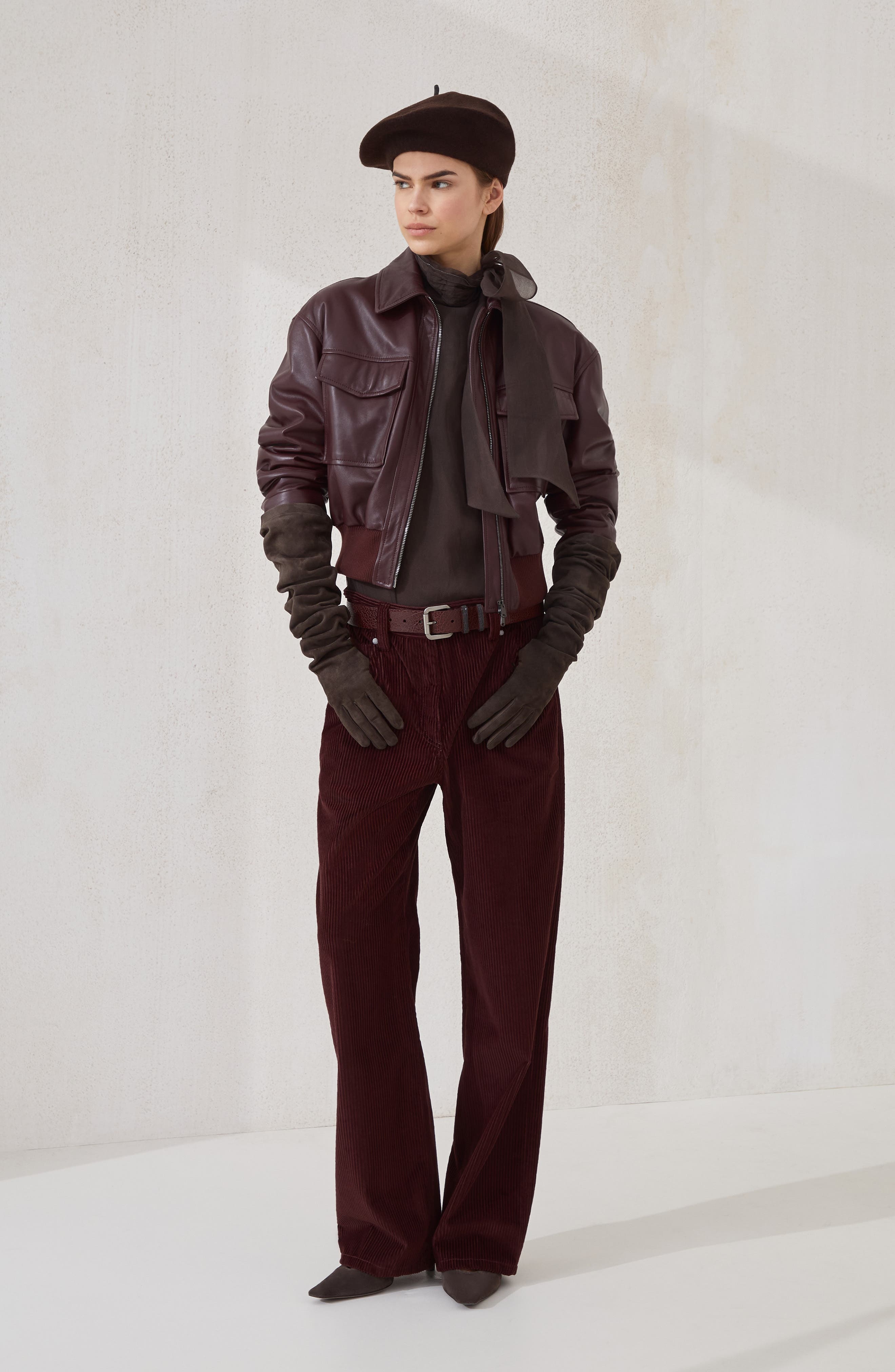 Brunello Cucinelli Straight five-pocket trousers in Burgundy at Nordstrom - 5