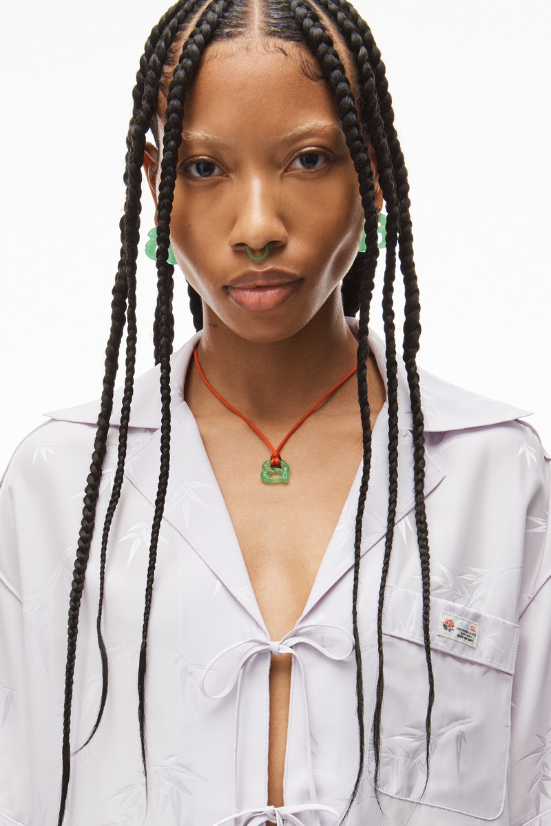 VISCOSE JACQUARD의 SHORT-SLEEVE TIE TOP 3