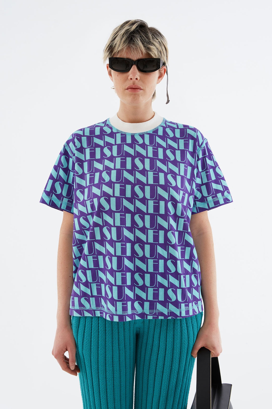 REVERSIBLE AZURE & PURPLE LOGO T-SHIRT - 4