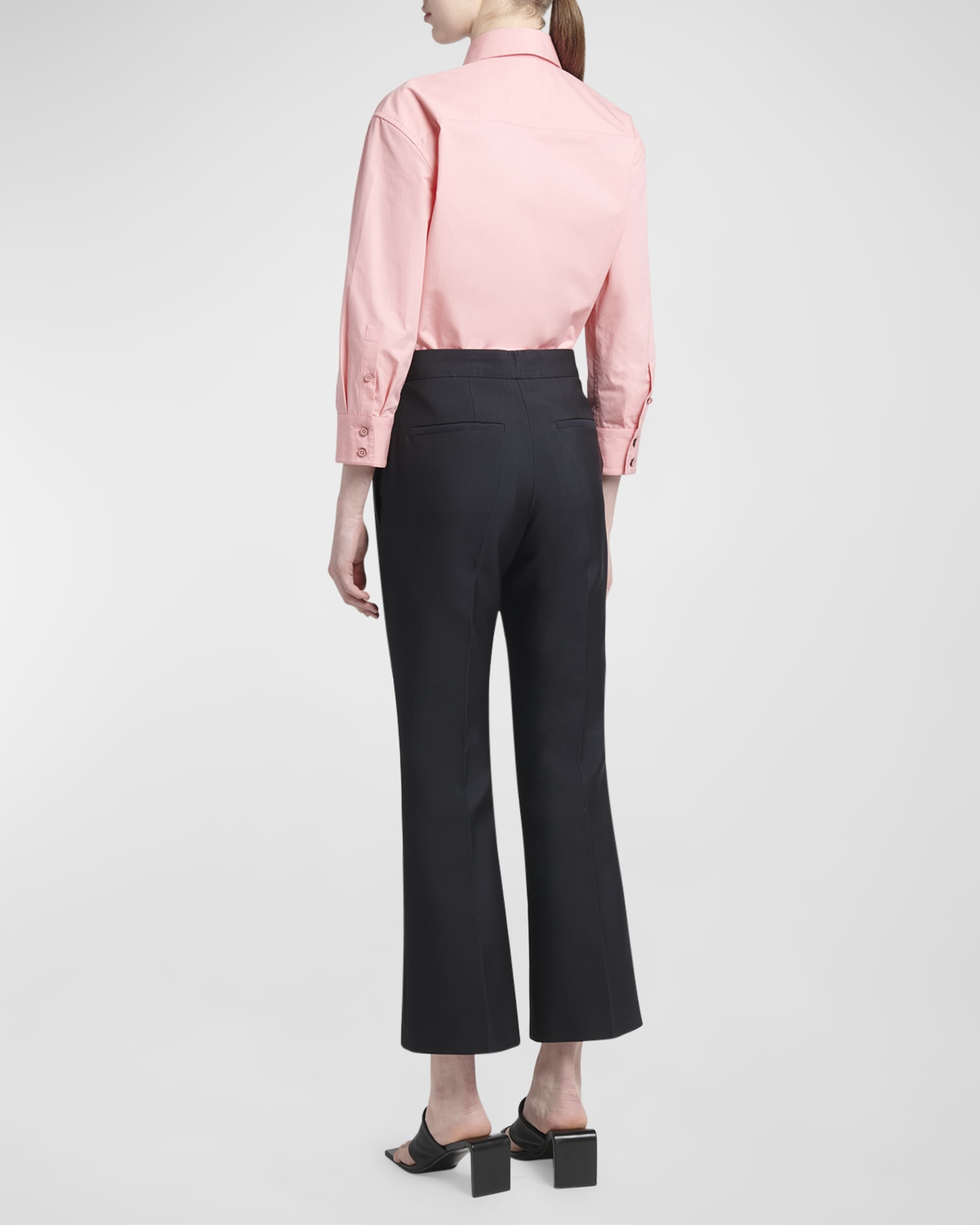 Mid-Rise Straight-Leg Ankle Trousers - 3