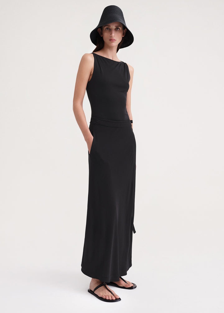 Sleeveless boat neck top black - 3