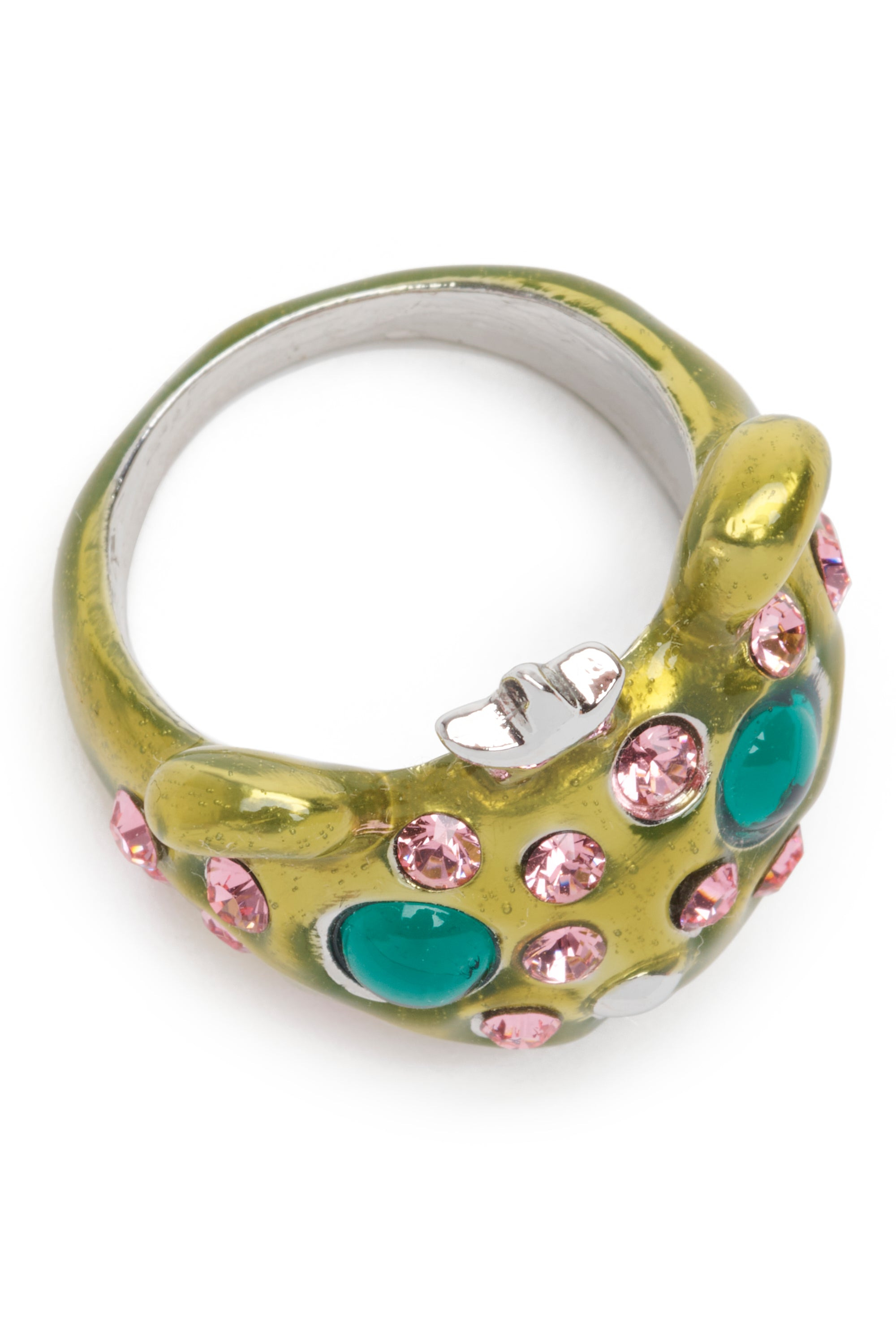 LIME PINK FRECKLES PRINCESS BEAR RING - 3