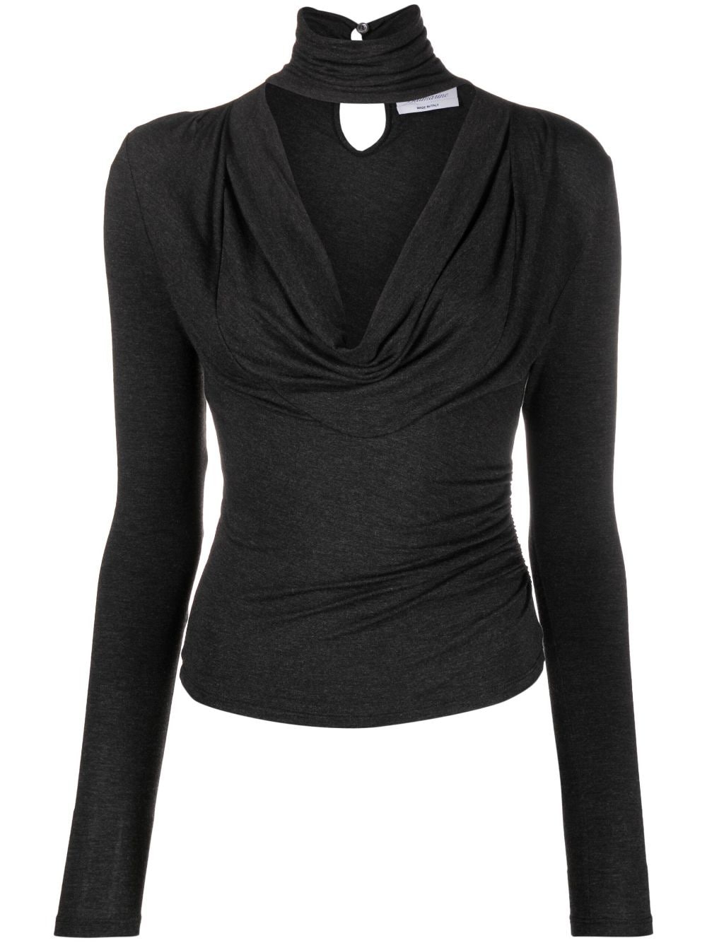 high-neck draped top - 1