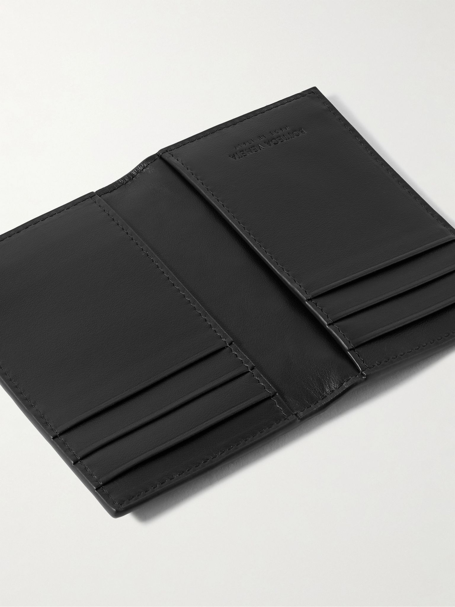 Intrecciato Leather Bifold Cardholder Black - 4