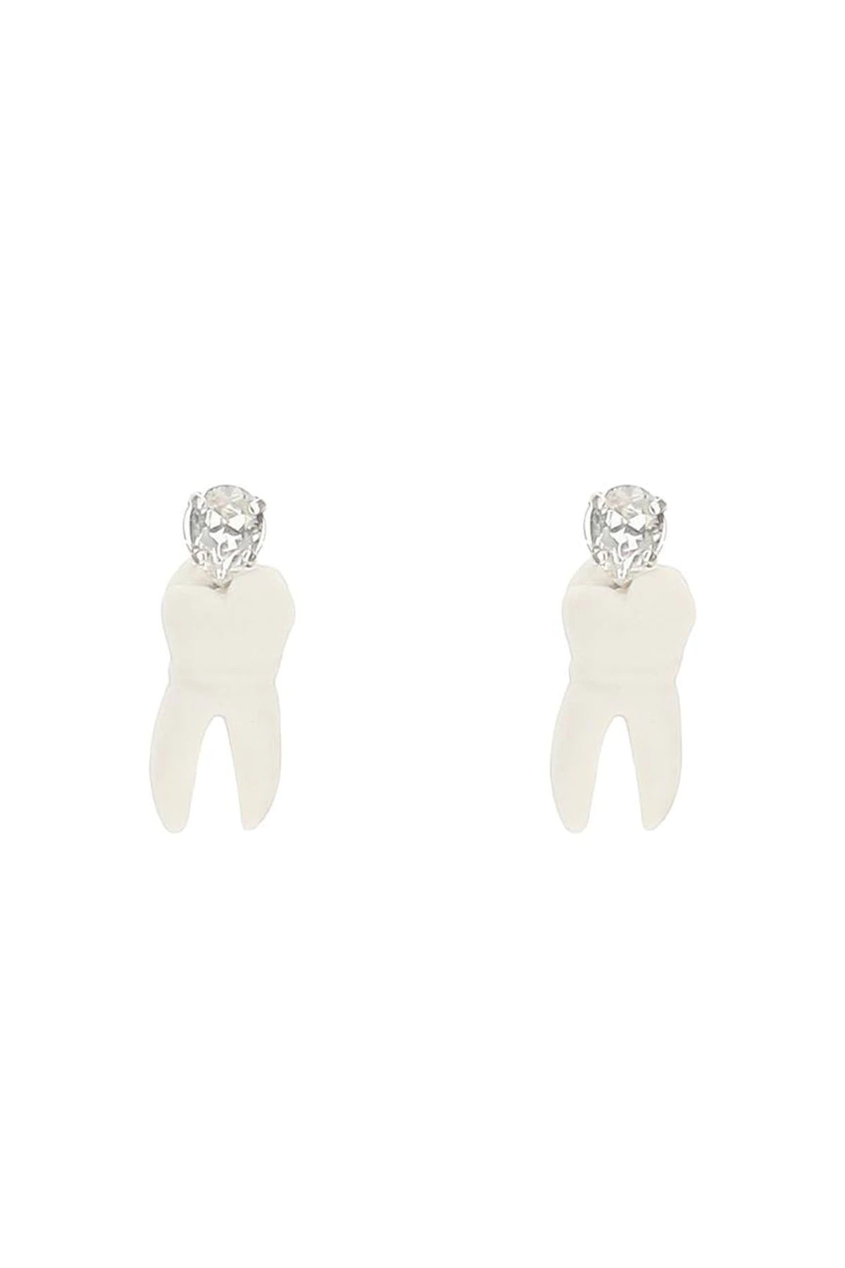 BABY PORCELAIN CRYSTAL TOOTH EARRINGS - 1