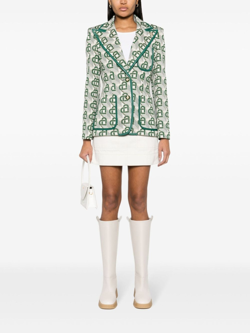 CASABLANCA Heart-jacquard peak-lapel blazer outlook