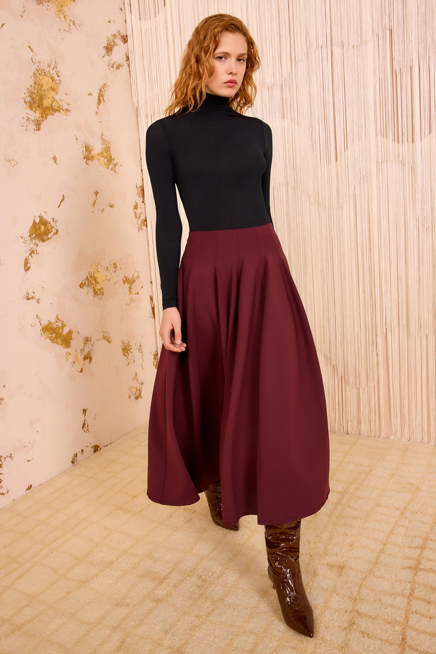 Rea High Waist Midi Skirt - 1