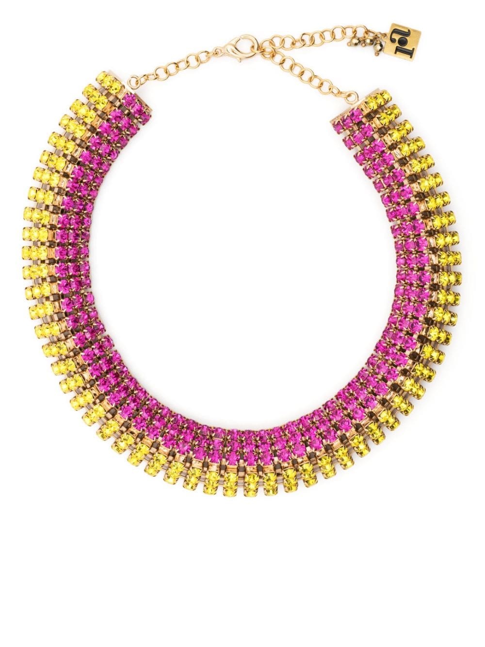 crystal-embellished necklace - 1