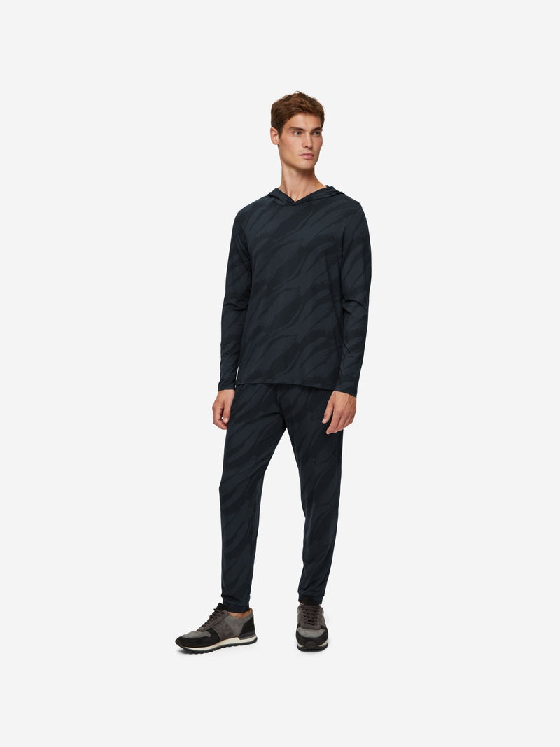 Men's Pullover Hoodie London 8 Micro Modal Black - 3