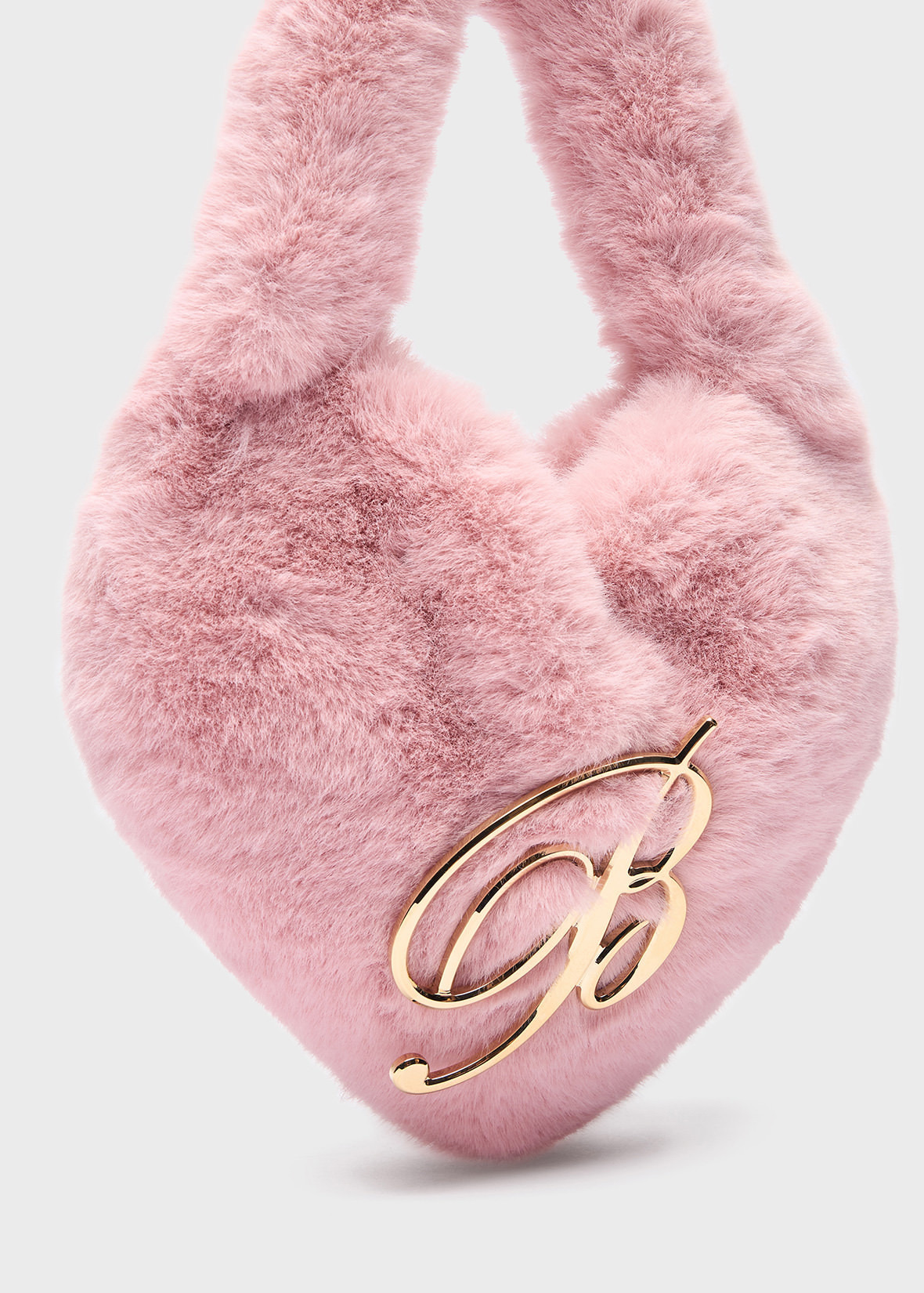 HEART BAG IN FAUX FUR WITH B MONOGRAM PIN - 4