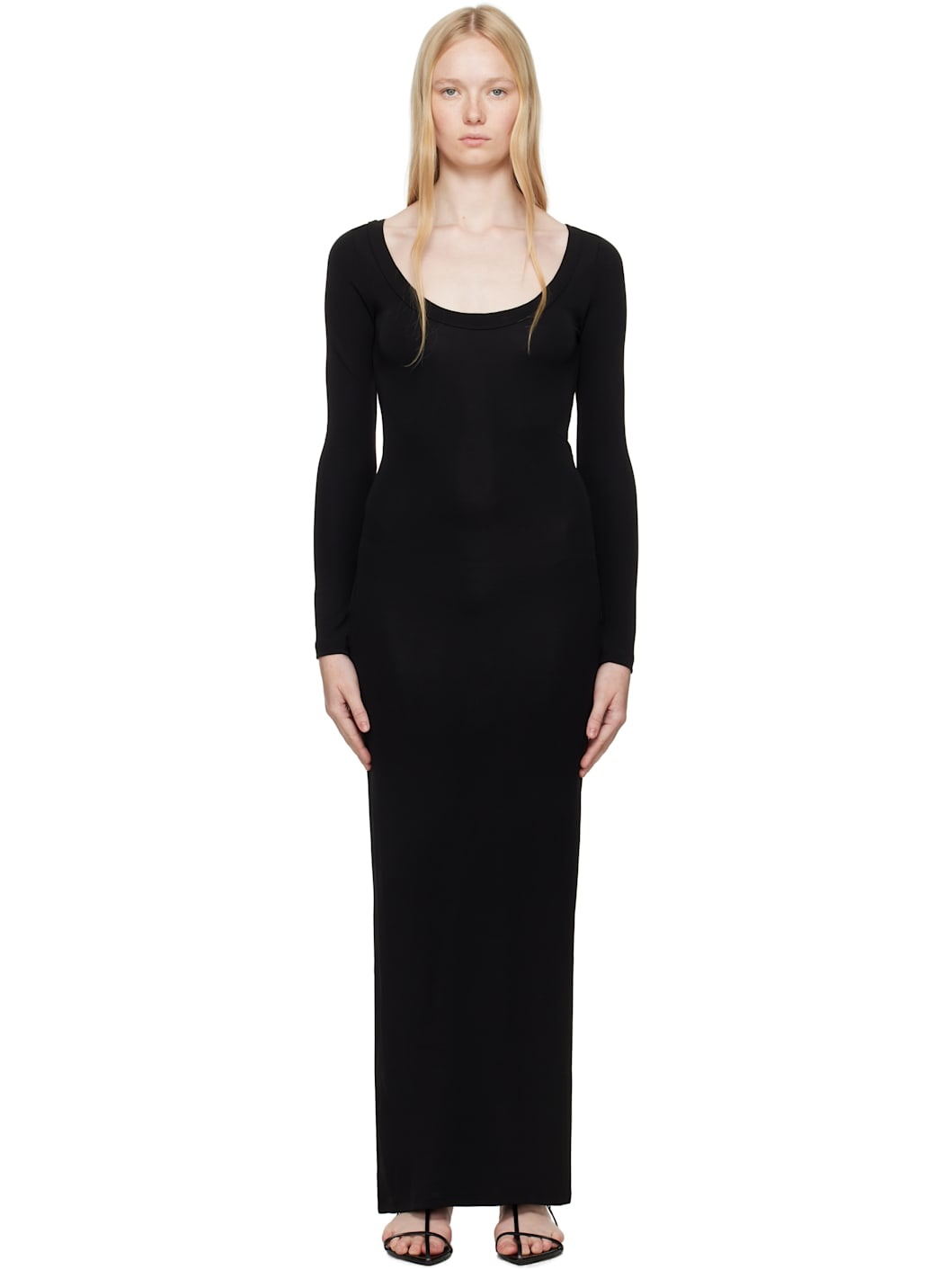 Black Scoopneck Maxi Dress - 1