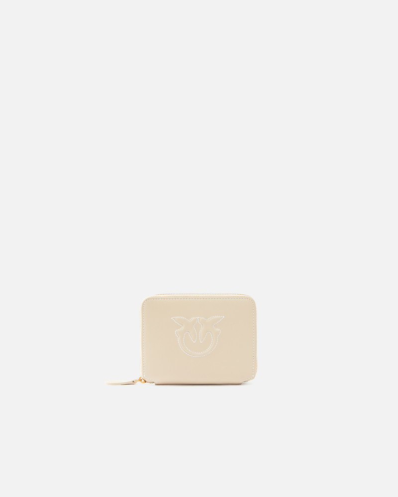 SMALL SQUARE LEATHER WALLET WITH RAISED LOGO - 1