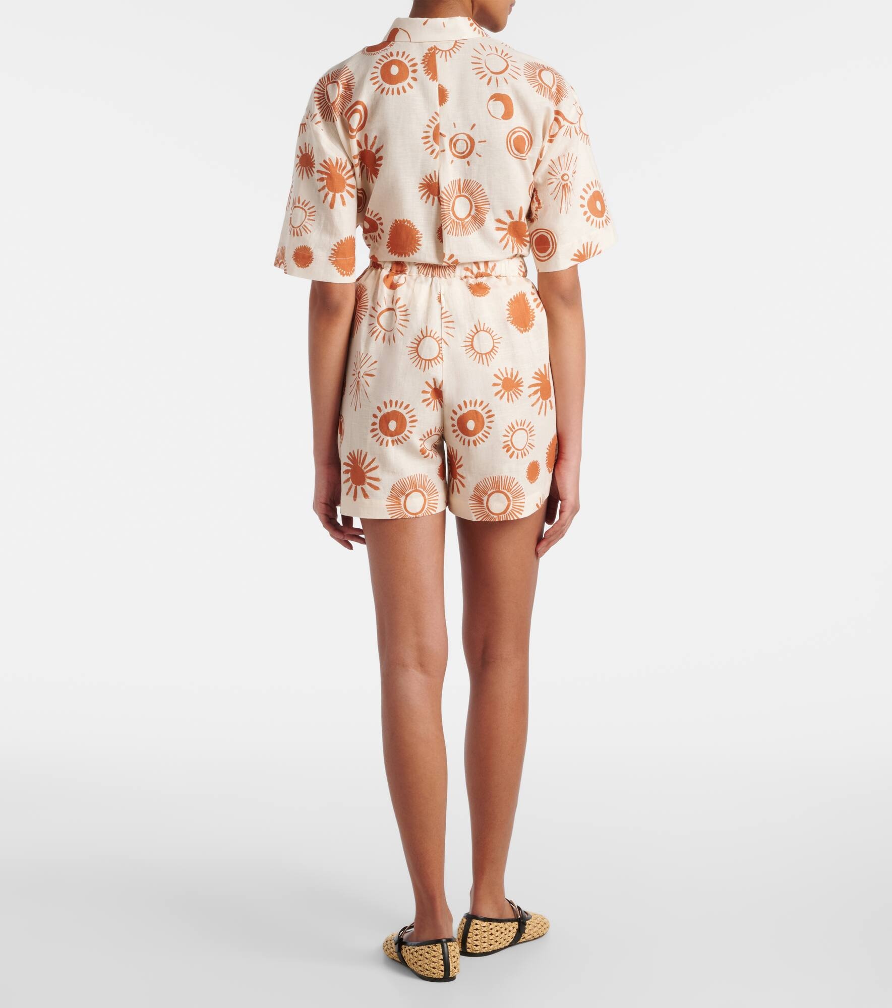 Dallas printed linen and cotton shorts - 3