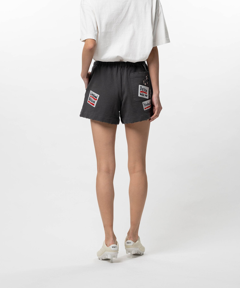 Embellished Sticker Sweat Shorts 11