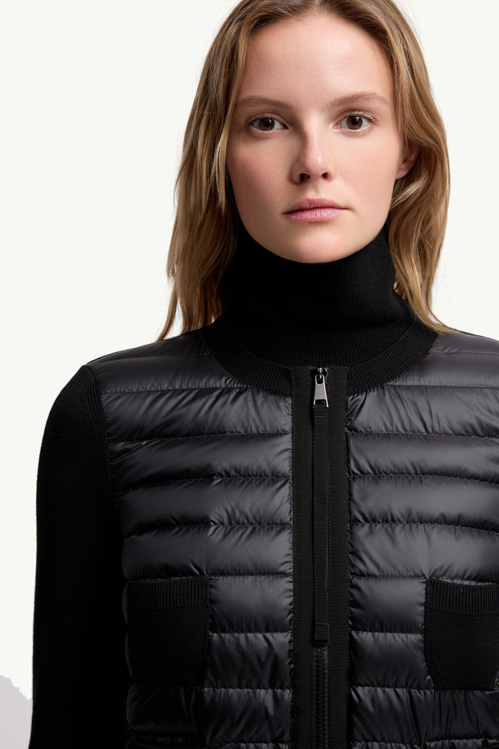 Padded Wool Zip-Up Cardigan - 6