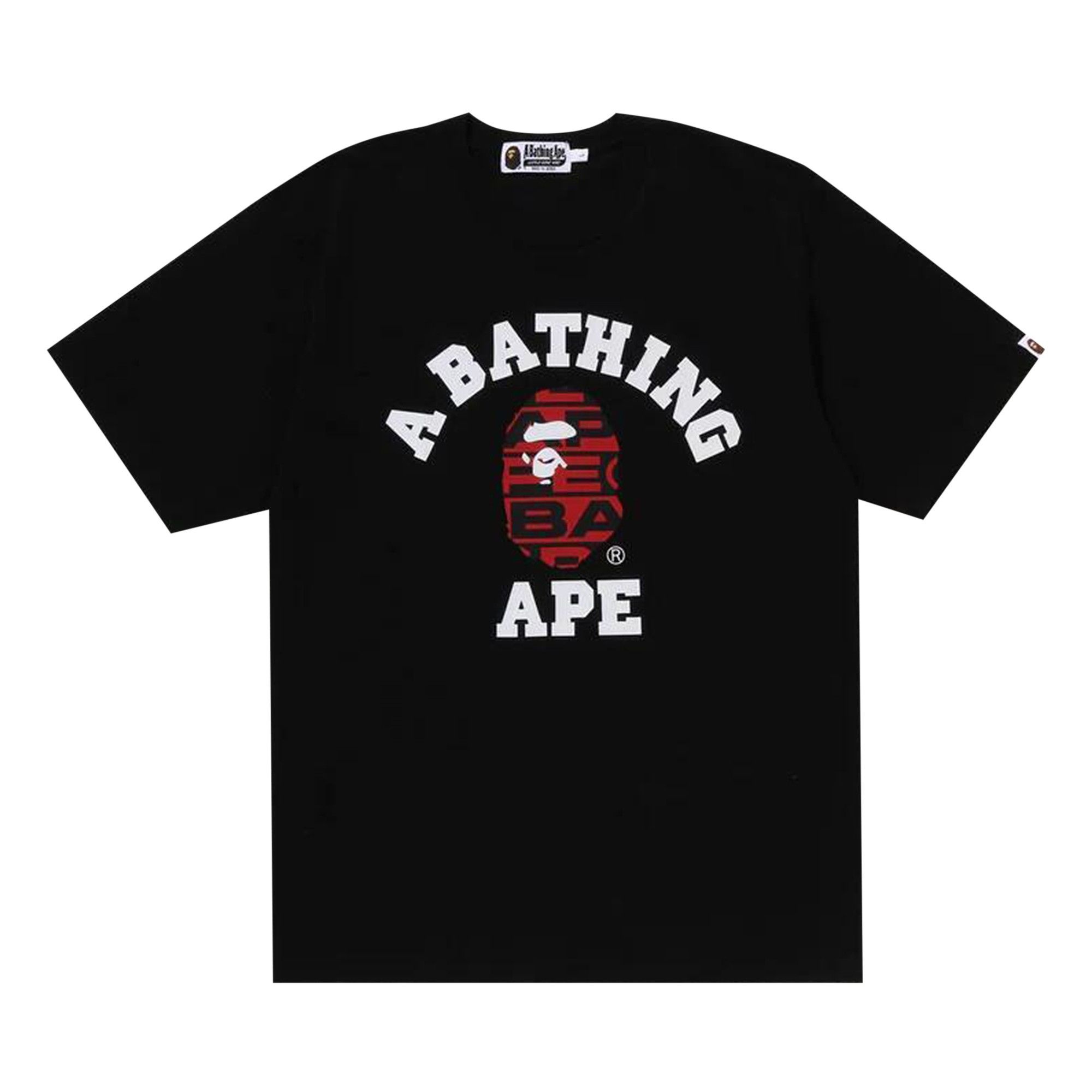 BAPE Lux Sport Pattern College Tee 'Black' - 1