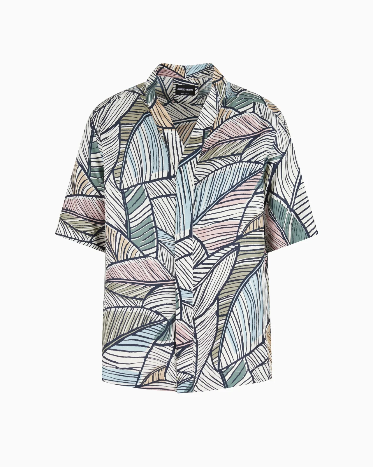 PRINTED SILK SHORT-SLEEVED SHIRT - 1