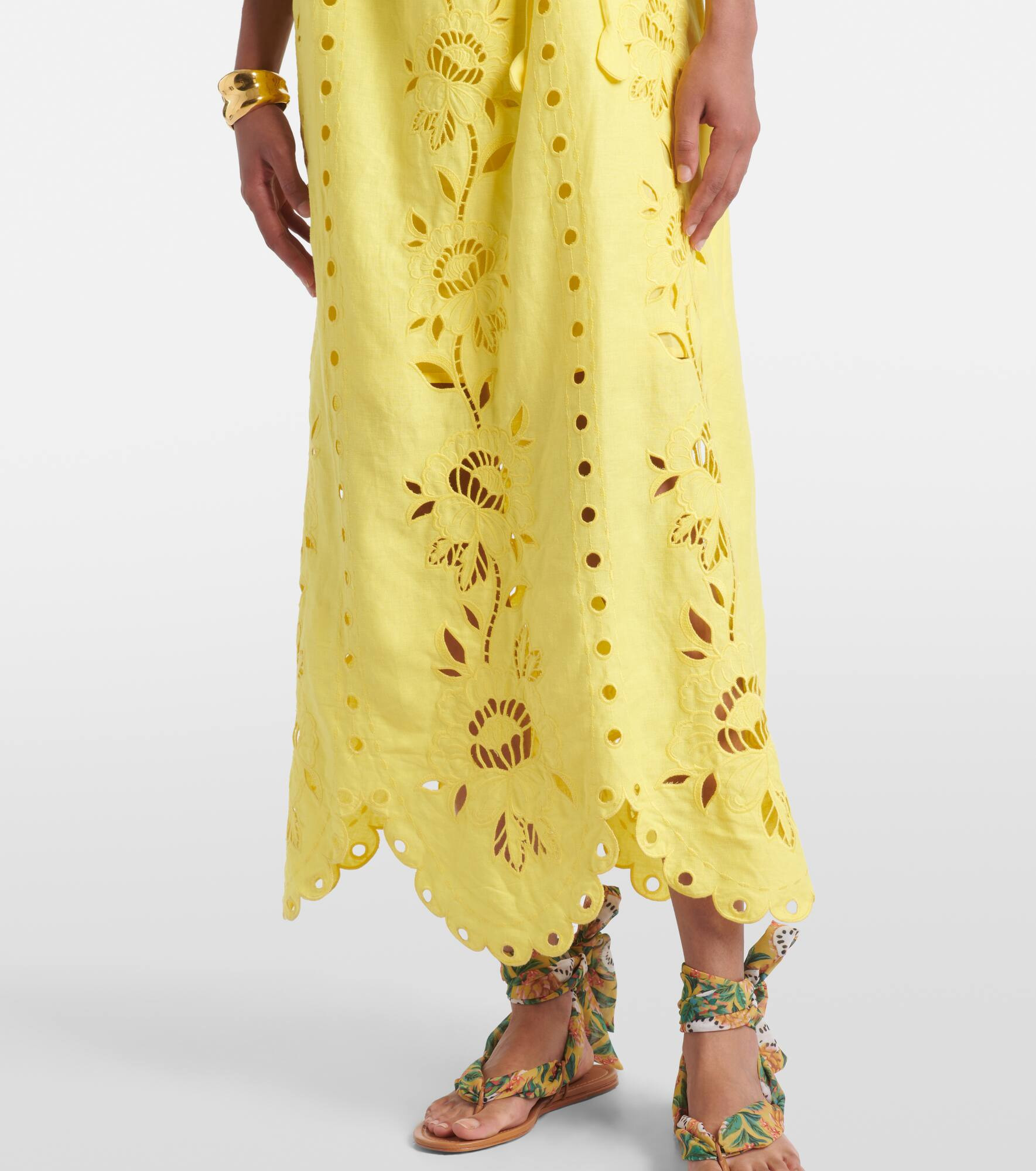 Richelieu linen-blend maxi dress - 5