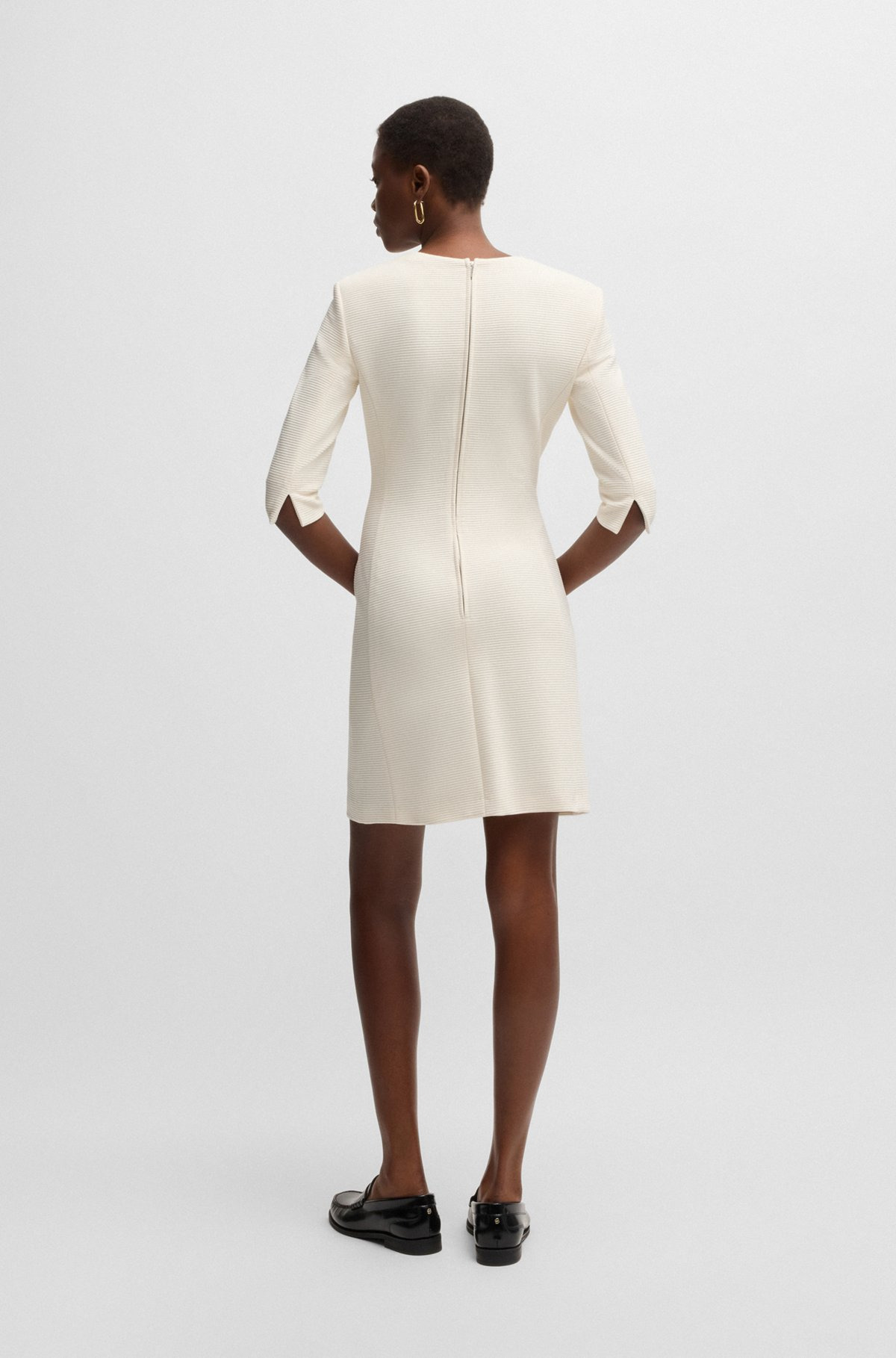 BODYCON DRESS IN OTTOMAN COTTON - 4