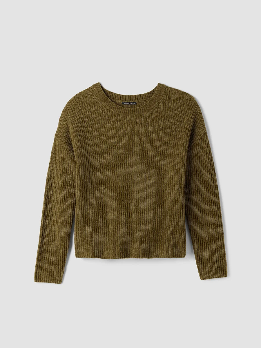 Organic Cotton Chenille Crew Neck Top - 1
