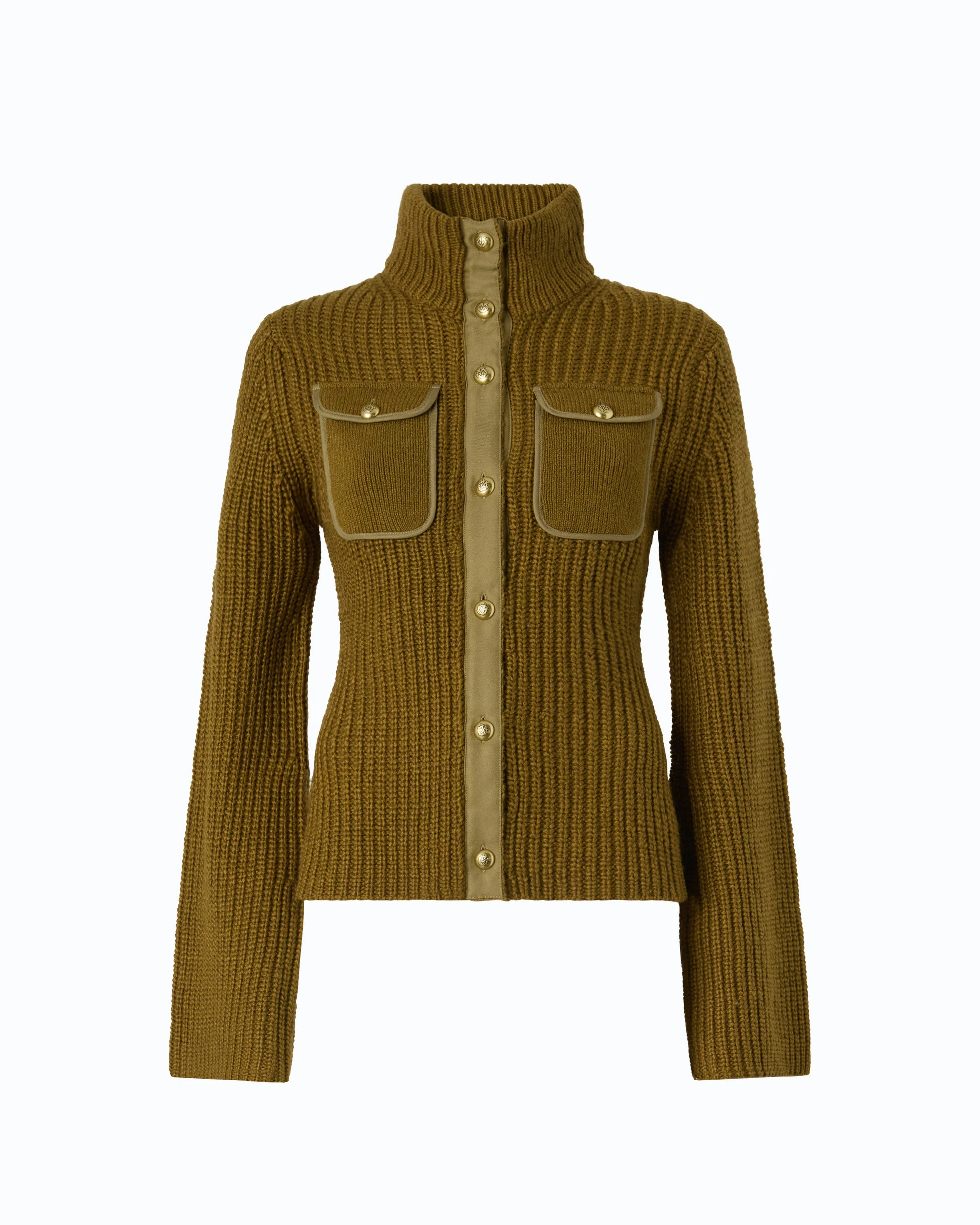 RIBBED CARDIGAN WITH POCKETS - 1