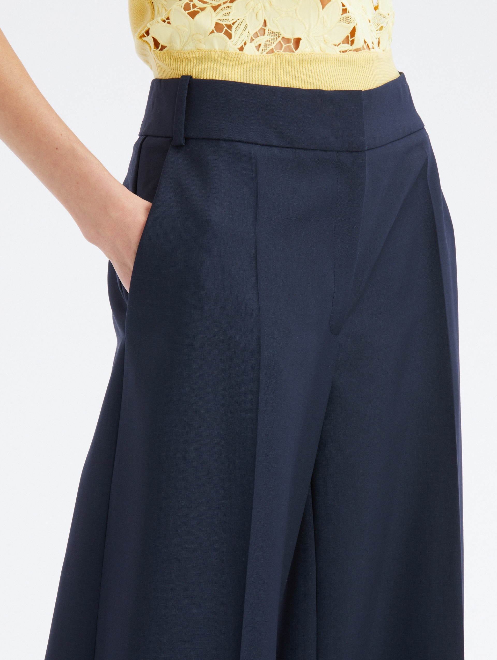 WIDE LEG ZIP FRONT PANT - 5