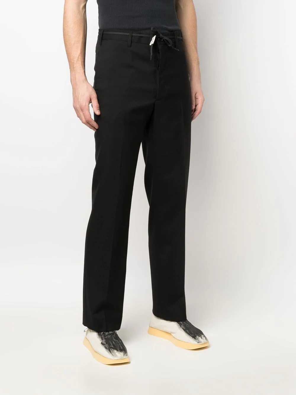 drawstring straight trousers - 3